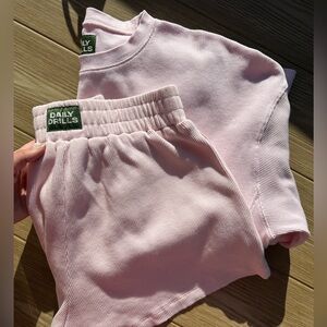 Daily Drills Pink Ribbed Top